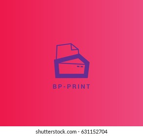 The letter B abstract printer vector logo
