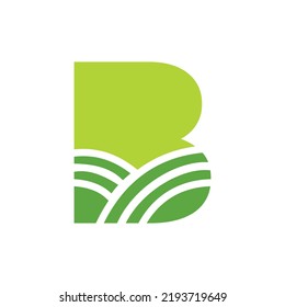 Letter B Agriculture Logo. Agro Farm Logo Based on Alphabet for Bakery, Bread, Cake, Cafe, Pastry, Home Industries Business Identity