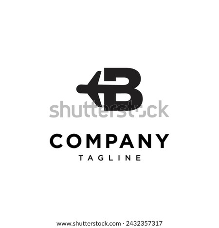 Letter B Air Plane logo icon vector template.eps