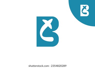 Diseño vectorial del logotipo del avión de la letra B