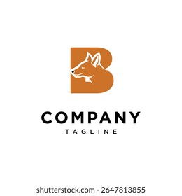Letter B Ajak Dog Logo Icon Vector