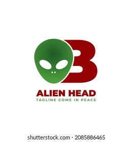 letter B alien head vector logo design