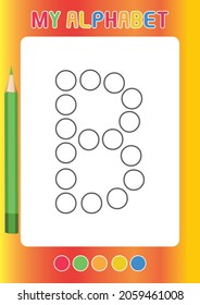 Letter B Alphabet Coloring Pages Printable Dot a Dot Preschool Activity 