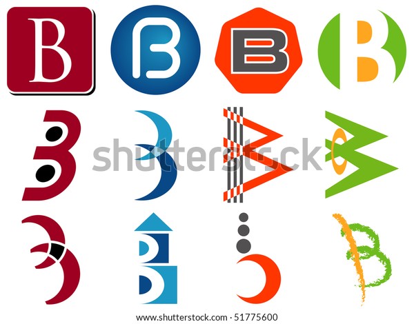 Letter B Alphabet Design Icons Set Stock Vector (Royalty Free) 51775600 ...