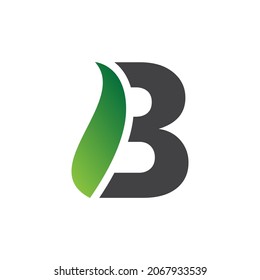 Letter B Alphabet Natural Green Icons – B Leaf Logo
