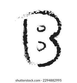 Schreiben B. Alphabet Symbol, Vektorgrafik.