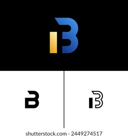 Letter B alphabet tech font, typography for your designs logo or brand name, including a set three of different icons, vector illustration 10EPS