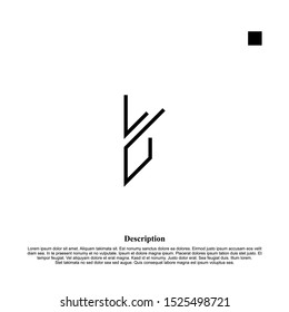 Letter B Alphabetic Logo Design Template, Line Logo Concept, Black and White