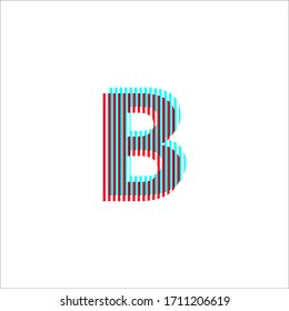 letter "B", anaglyph effect, editable vector