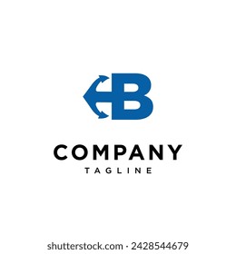 Letter B Anchor logo icon vector template.eps