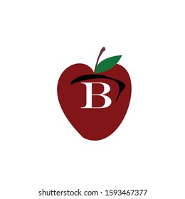letter b and appel logo design icon