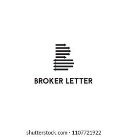 Letter B arrow broker vector logo icon