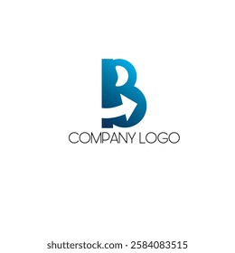 Letter B with arrow company vector logo