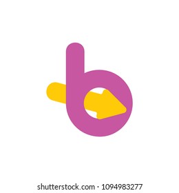 letter b with arrow design logo vector