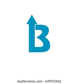 letter b with arrow design logo vector