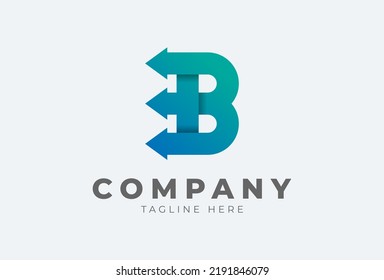 Letter B Arrow Gradient Logo Design Stock Vector (Royalty Free ...