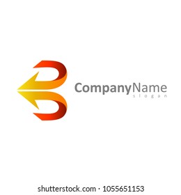 Letter B With Arrow Initial Logo Template