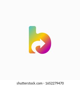 letter b arrow initial vector design template