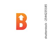 Letter B Arrow logo design vector. Type logo for business. B Icon 