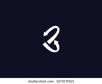 letter B arrow logo design template