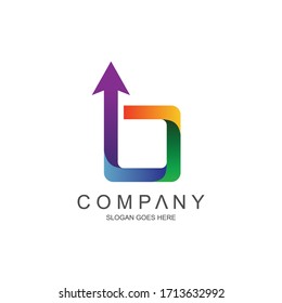 Letra b con diseño de logotipo de flecha