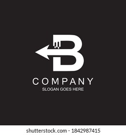 Letra b con diseño de logotipo de flecha