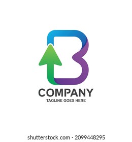 Letter b and arrow logo design