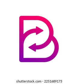 Letter b arrow logo design