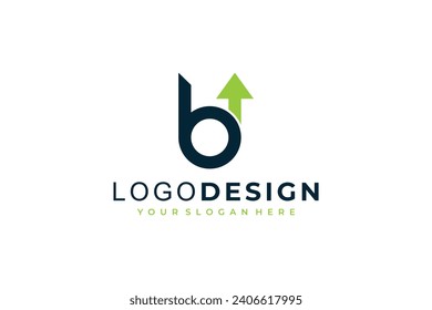 Elemento de diseño del logotipo de flecha B de la letra, símbolo para empresas y empresas