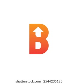 Letra B Flecha Vector de diseño de logotipo. Escriba el logotipo para el negocio. Icono B 