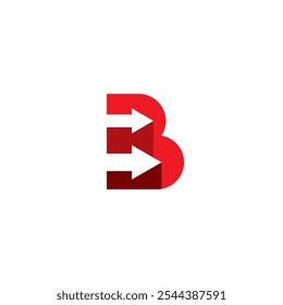 Design do logotipo da letra B e seta. Vetor de Ícone B