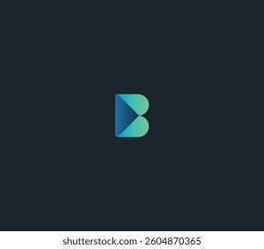 Letter B arrow logo design with black background. 