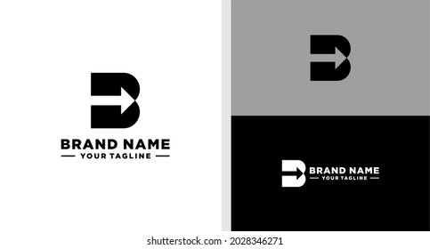 LETTER B ARROW LOGO NEGATIVE SPACE EDITABLE