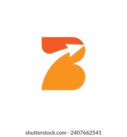 Letter B arrow logo symbol vector