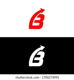 Letra B con diseño vectorial de plantilla de logotipo de flecha