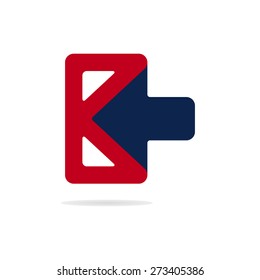 Letter B and arrow logo template