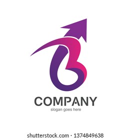 Letter B Arrow Logo Vector