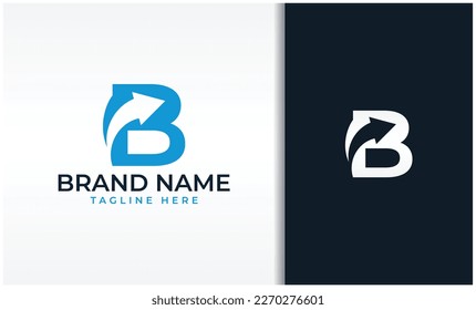 Letter B With Arrow Logo Vector