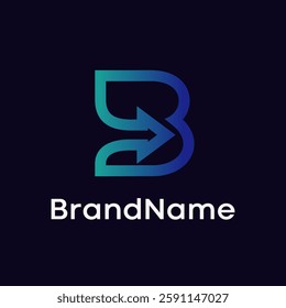 Letter B Arrow Modern Logo Design