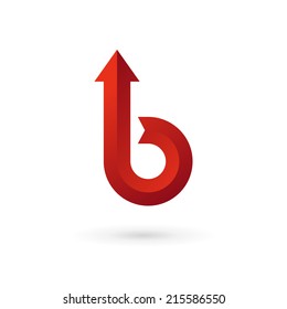 Letter B arrow ribbon logo icon design template elements. Vector color sign.