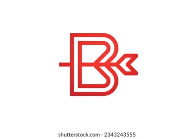 letter b arrow target logo with monogram style design vector graphic