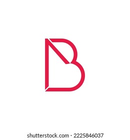 letra b flecha línea delgada vector de logotipo geométrico 