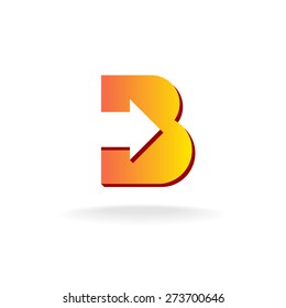 Letter B with arrow vector logo