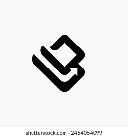 Letras B y flechas monograma logo 