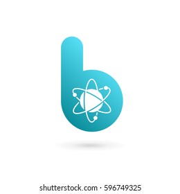 Letter B atom logo icon design template elements