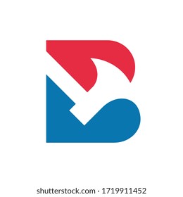 Letter B axe logo template, woodsman symbol design, lumberjack icon - Vector
