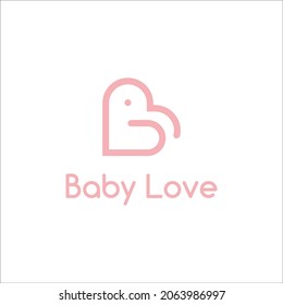 letter B, baby and love logo design