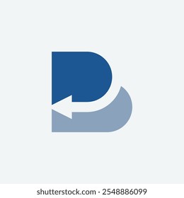 Letter B Back Arrow Logo