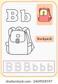 letter b backpack for kids activity page