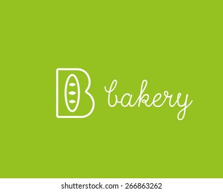 Letter B bakery bread shop sign logo design template. Negative space idea loaf lined icon vector symbol logotype. 